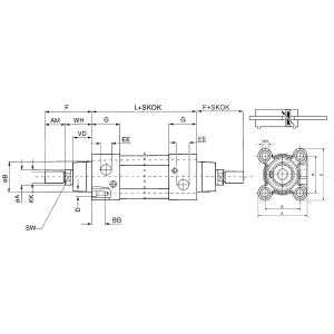 Siłownik STANDARD ISO15552/6431, Średnica tłoka: 32 mm, S