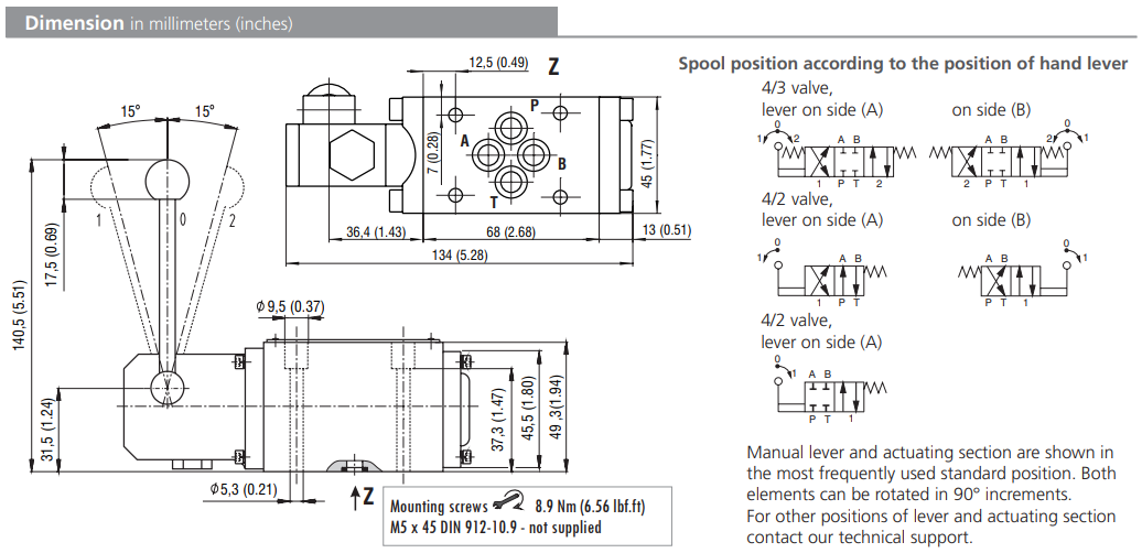 Zawór RPR3-06, Surface treatment: B, Seals: V, Typ suwaka: 