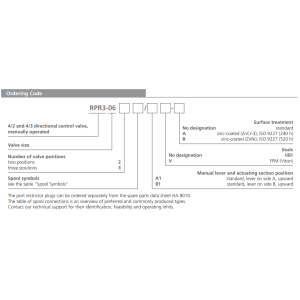 Zawór RPR3-06, Surface treatment: B, Seals: V, Typ suwaka: 