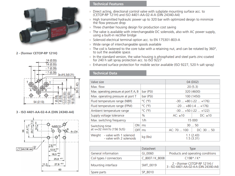 Zawór RPE2-04, Surface treatment: No designation, Typ suwak