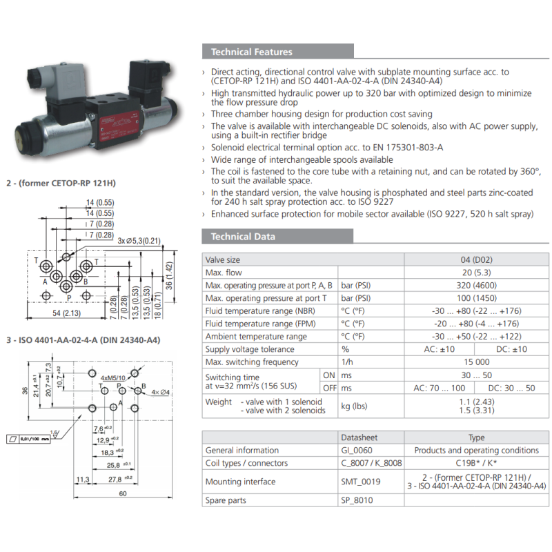 Zawór RPE2-04, Surface treatment: No designation, Typ suwak