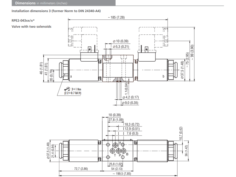 Zawór RPE2-04, Surface treatment: No designation, Typ suwak