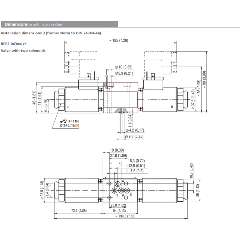 Zawór RPE2-04, Surface treatment: No designation, Typ suwak