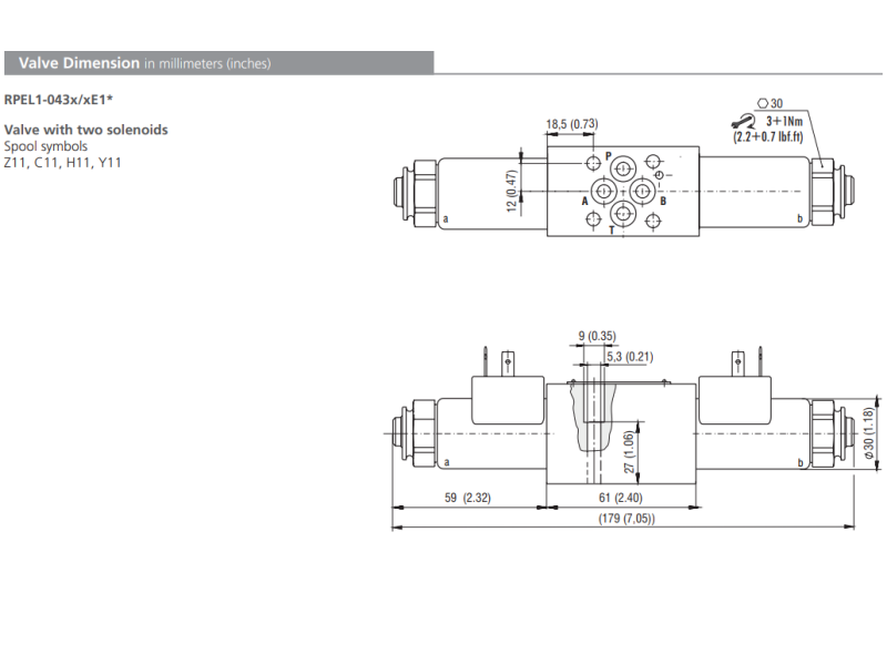 Zawór RPEL1-04, Surface treatment: A, Seals: V, Typ suwaka: