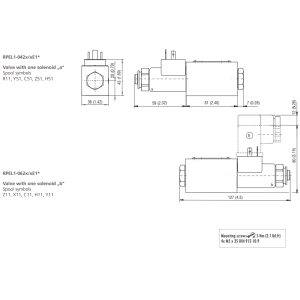 Zawór RPEL1-04, Surface treatment: A, Seals: V, Typ suwaka:
