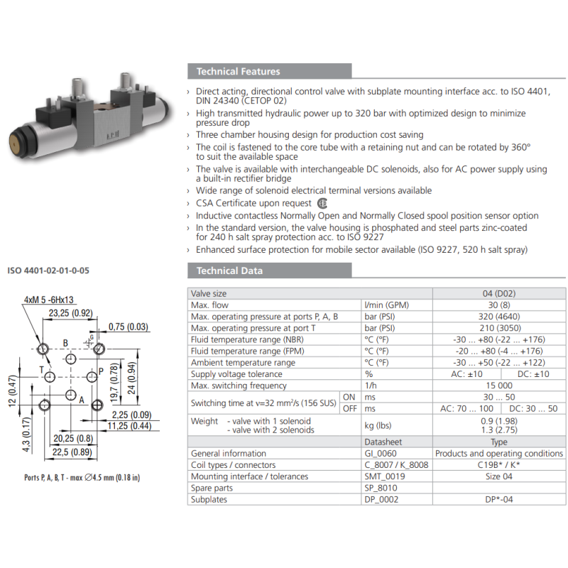Zawór RPE3-04, Surface treatment: No designation, Seals: No