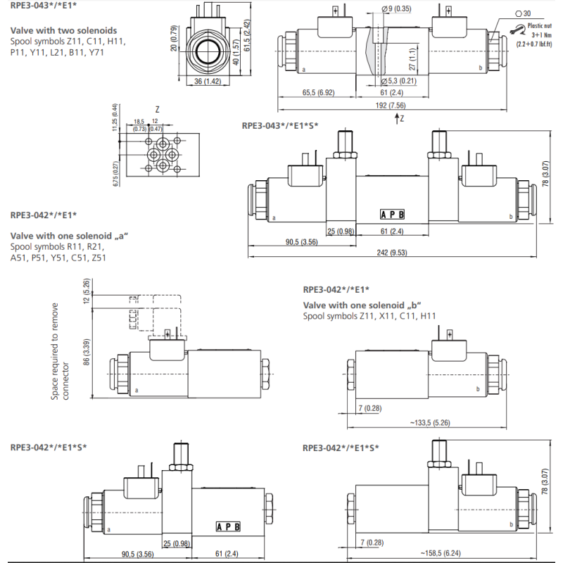 Zawór RPE3-04, Surface treatment: No designation, Seals: No