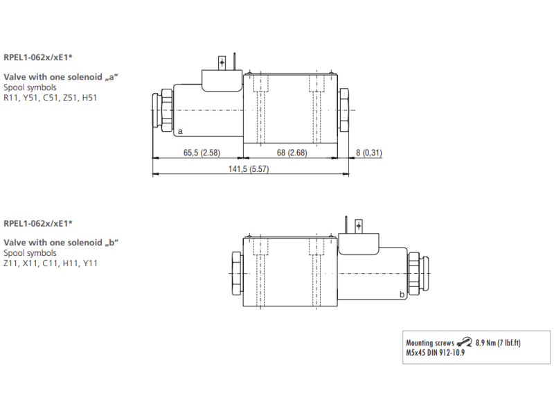Zawór RPEL1-06, Surface treatment: No designation, Seals: V