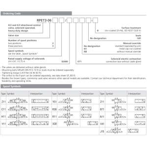 Zawór RPET3-06, Typ suwaka: C11, Number of valve positions: