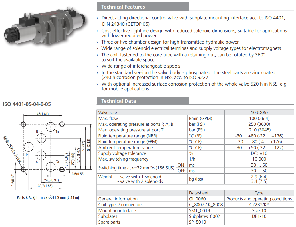 Zawór RPEL1-10, Surface treatment: No designation, Seals: N