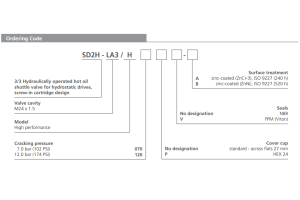 Zawór SD2H-LA3, Surface treatment: A, Seals: No designation