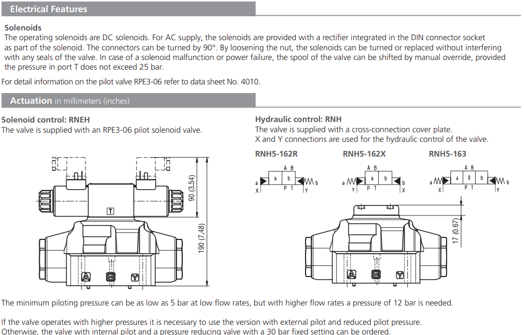 Zawór RNEH5-16, Typ suwaka: Z11, Number of valve positions: