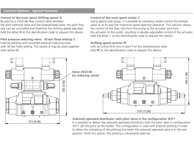 Zawór RNEH5-16, Typ suwaka: Z11, Number of valve positions:
