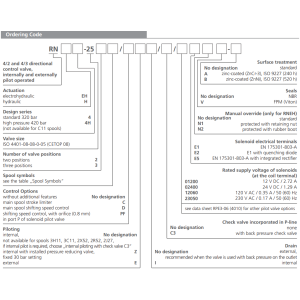 Zawór RNEH4-25, Typ suwaka: Z11, Number of valve positions: