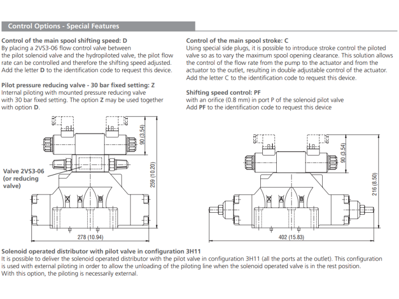 Zawór RNEH4-25, Typ suwaka: Z11, Number of valve positions: