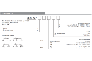 Zawór SD2E-A2, Surface treatment: A, Seals: No designation,