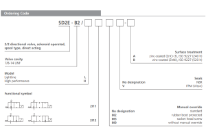 Zawór SD2E-B2, Surface treatment: A, Seals: No designation,