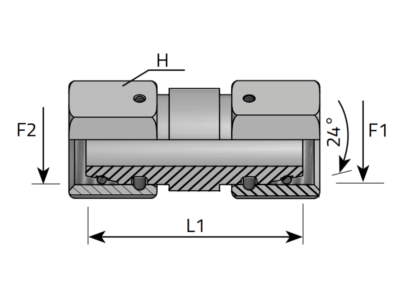 Złącze proste GZ 06L M12x1,5, Materiał: Stal węglowa Cr(