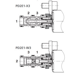 Zawór PD2E1, Napięcie: 12V, Surface treatment: A, Seals: N