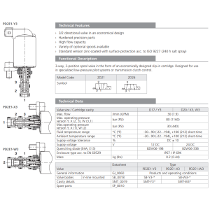 Zawór PD2E1, Napięcie: 12V, Surface treatment: A, Seals: N