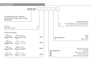 Zawór SD2E-B3, Surface treatment: A, Seals: No designation,