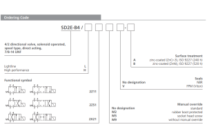 Zawór SD2E-B4, Surface treatment: A, Seals: No designation,