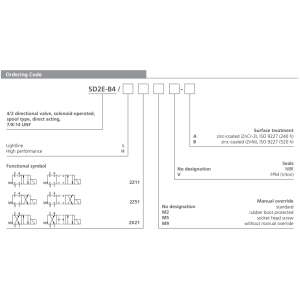 Zawór SD2E-B4, Surface treatment: A, Seals: No designation,