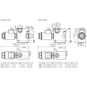 Zawór ROE3-062S2M, Modular plate size: 04, Model: MA, Rated