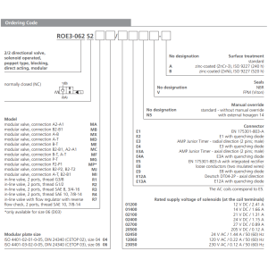 Zawór ROE3-062S2M, Modular plate size: 04, Model: MA, Rated