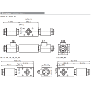 Zawór ROE3-062S2M, Modular plate size: 04, Model: MA, Rated