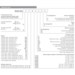 Zawór ROE3-042S5(S6)M, Modular plate size: 06, Manual overr