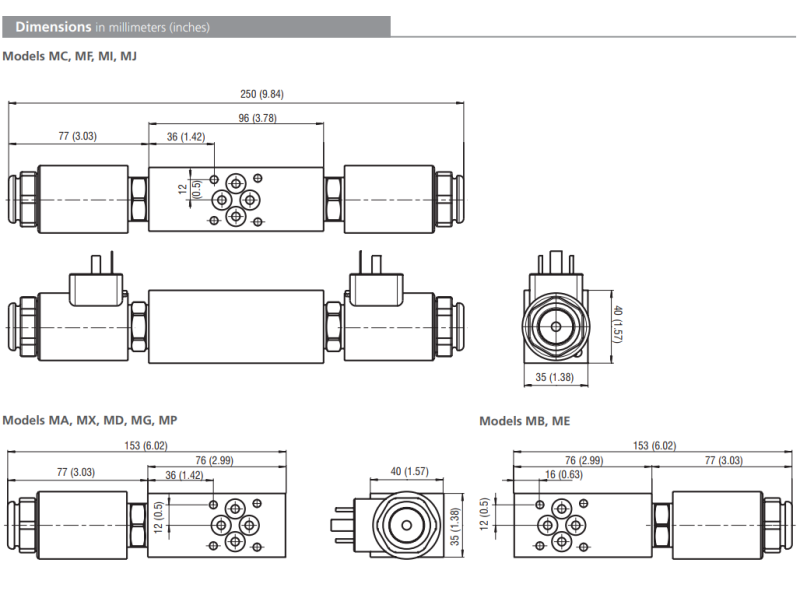 Zawór ROE3-042S5(S6)M, Modular plate size: 04, Manual override: N2, Connector: E4, Rated supply voltage of solenoids: 01400, Model: R7, Functional symbols: S6
