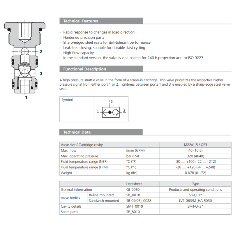 Zawór LV1-063/S, Surface treatment: A, Seals: V