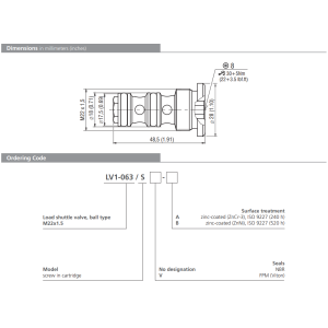 Zawór LV1-063/S, Surface treatment: A, Seals: V