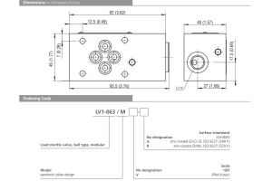 Zawór LV1-063/M, Surface treatment: No designation, Seals: 