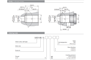 Zawór VJO1-06/S, Pilot piston seal: No designation, Crackin