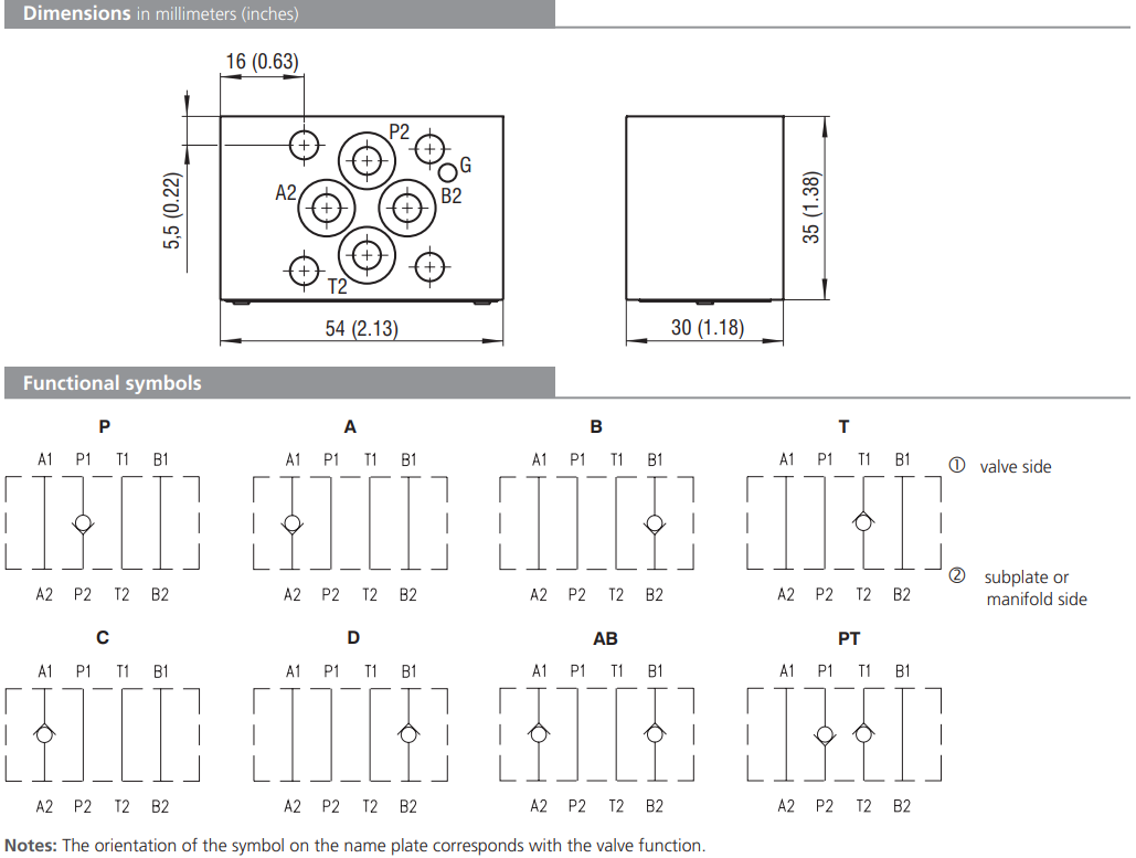 Zawór VJO1-04/M, Surface treatment: No designation, Functio