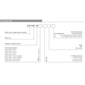 Zawór VJO1-04/M, Surface treatment: No designation, Functio