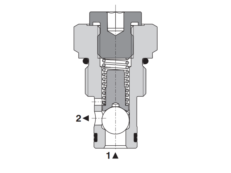 Zawór SC1F-B2, Surface treatment: , Seals: , Cracking press