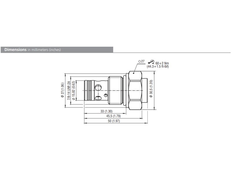 Zawór SC1F-B2, Surface treatment: , Seals: , Cracking press