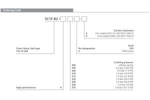 Zawór SC1F-B2, Surface treatment: , Seals: , Cracking press
