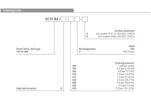 Zawór SC1F-B2, Surface treatment: , Seals: , Cracking pressure: 
