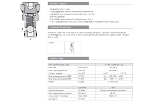 Zawór SC1F-C2, Seals: , Cracking pressure: