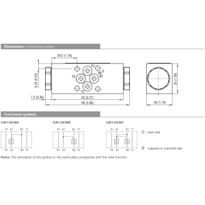 Zawór VJR1-04/M, Surface treatment: No designation, Seals: 
