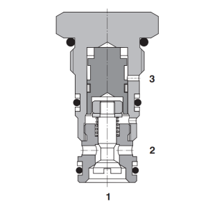 Zawór SC5H-Q3/I, Pilot piston seal: S