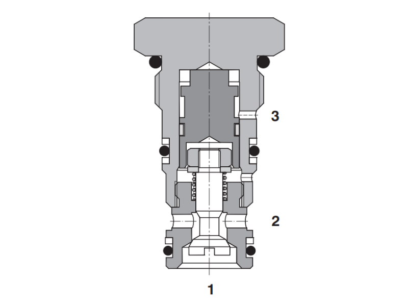 Zawór SC5H-Q3/I, Pilot piston seal: S