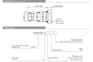 Zawór SC5H-Q3/I, Pilot piston seal: S