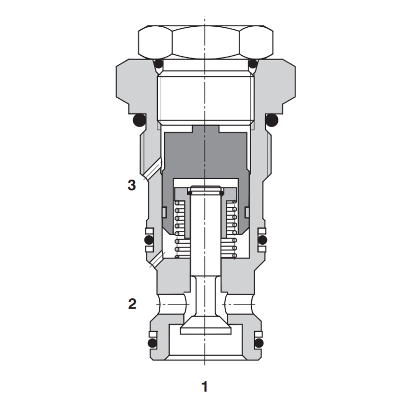 Zawór SC5H-R3/I, Pilot piston seal: S