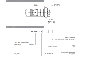 Zawór SC5H-R3/I, Pilot piston seal: S