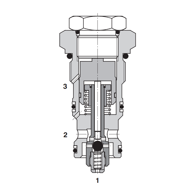 Zawór SCD5H-R3/I, Pilot piston seal: S